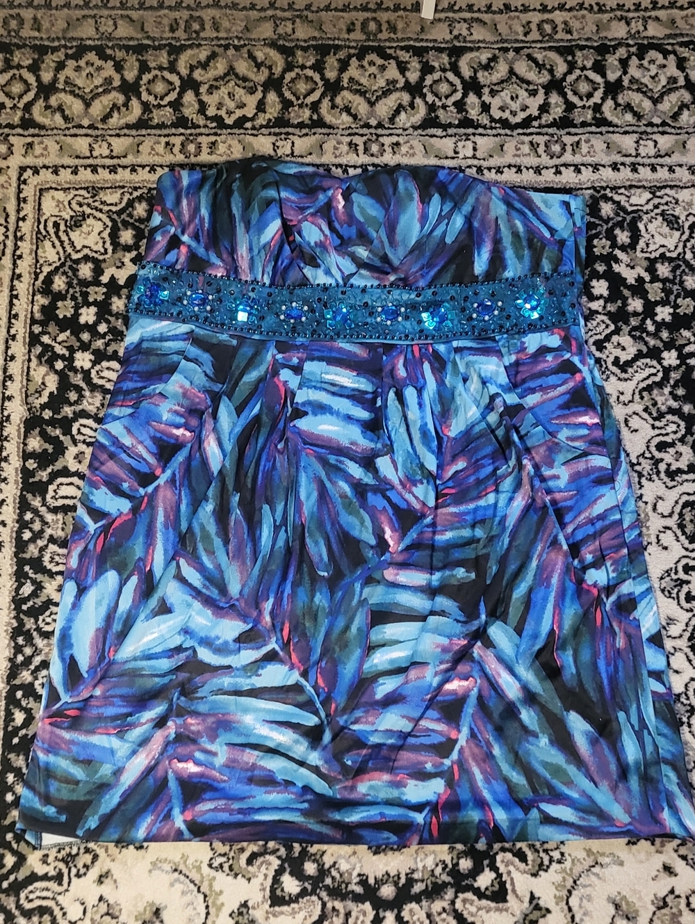 Michael Antonio Blue & Purple Strapless Party Dress